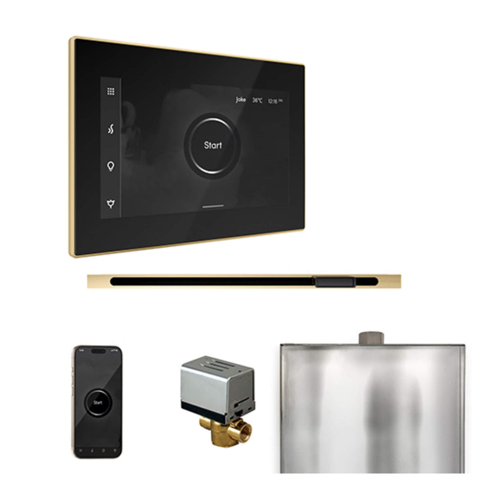 Mr.Steam XButler Steam Shower Control W/ iSteamX Control & Linear SteamHead (SAK58915) - Saksby Wholesale - Polished Brass View