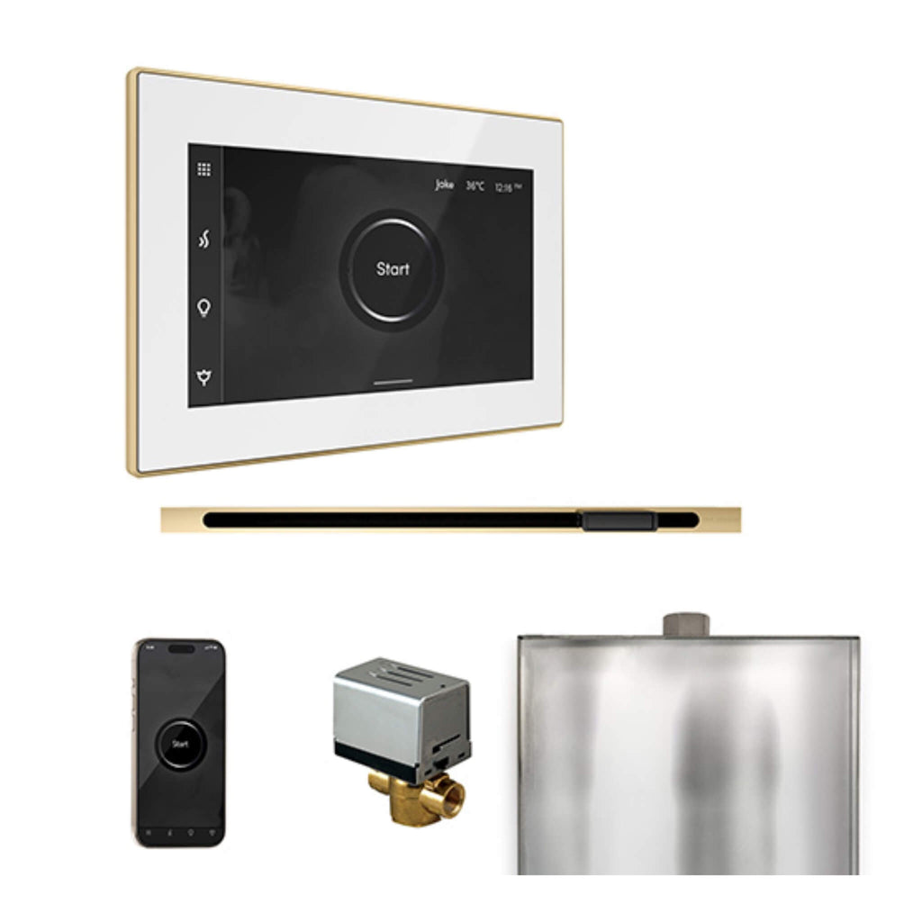 Mr.Steam XButler Steam Shower Control W/ iSteamX Control & Linear SteamHead (SAK58915) - Saksby Wholesale - Polished Brass View