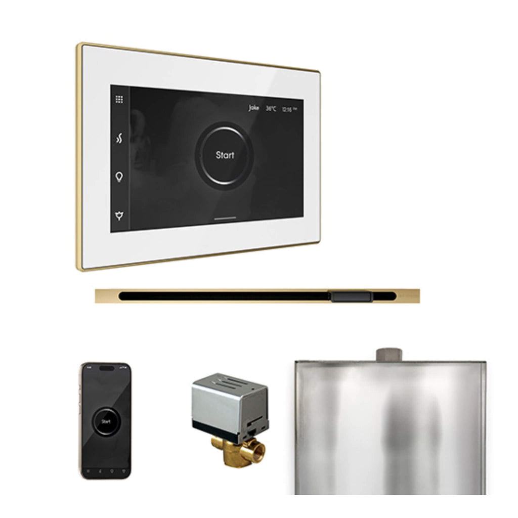 Mr.Steam XButler Steam Shower Control W/ iSteamX Control & Linear SteamHead (SAK58915) - Saksby Wholesale - Satin Brass View