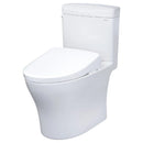 TOTO Aquia IV Cube 1.28 GPF And 0.9 GPF Dynamax Tornado Flush Toilet With Washlet S7A Bidet Seat (SAK74285) Front Left View