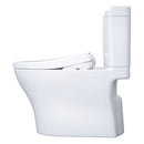 TOTO Aquia IV Cube 1.28 GPF And 0.9 GPF Dynamax Tornado Flush Toilet With Washlet S7A Bidet Seat (SAK74285) Left View