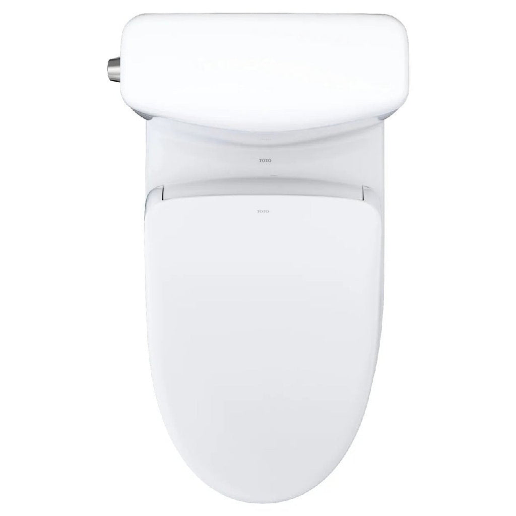 TOTO Aquia IV Cube 1.28 GPF And 0.9 GPF Dynamax Tornado Flush Toilet With Washlet S7A Bidet Seat (SAK74285) Top View