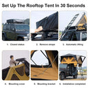 Naturnest Andromeda Khaki Soft Shell Rooftop Tent With Large Panoramic Skylight And YKK Doors SAK72384 Saksby  -  Setup