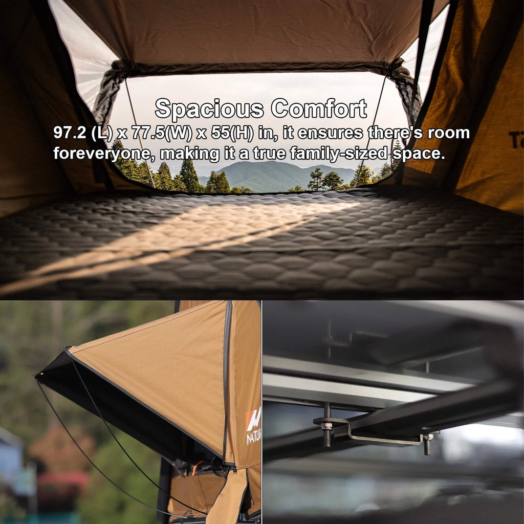 Naturnest Sirius 3 Premium 2XL 3 Person Clamshell Roof Top Tent SAK62917 Saksby - Spacious Comfort