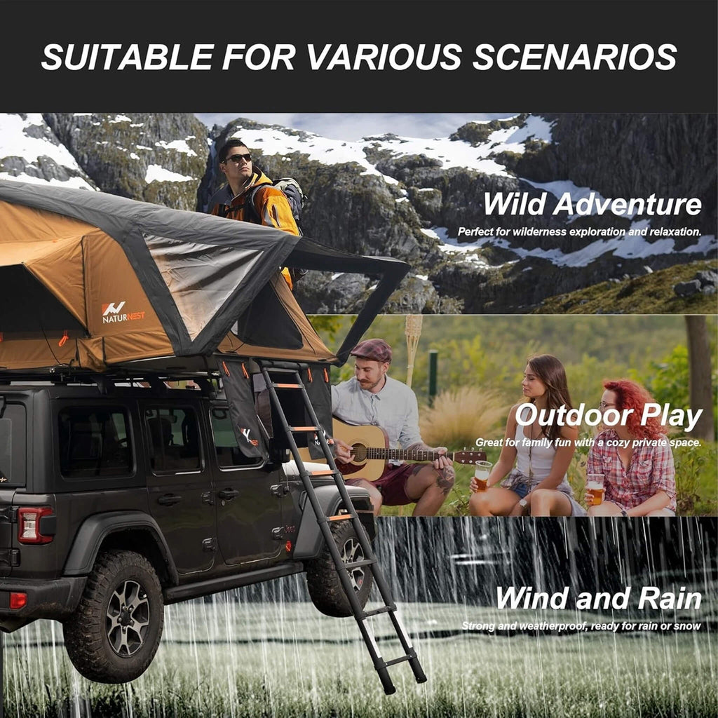 Naturnest Sirius 3 Premium 2XL 3 Person Clamshell Roof Top Tent SAK62917 Saksby - Various Scenarios