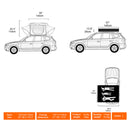 Naturnest Soft Shell Roof Top Tent With Large Panoramic Skylight And YKK Doors Back Left View SAK72384 Saksby -  Dimensions