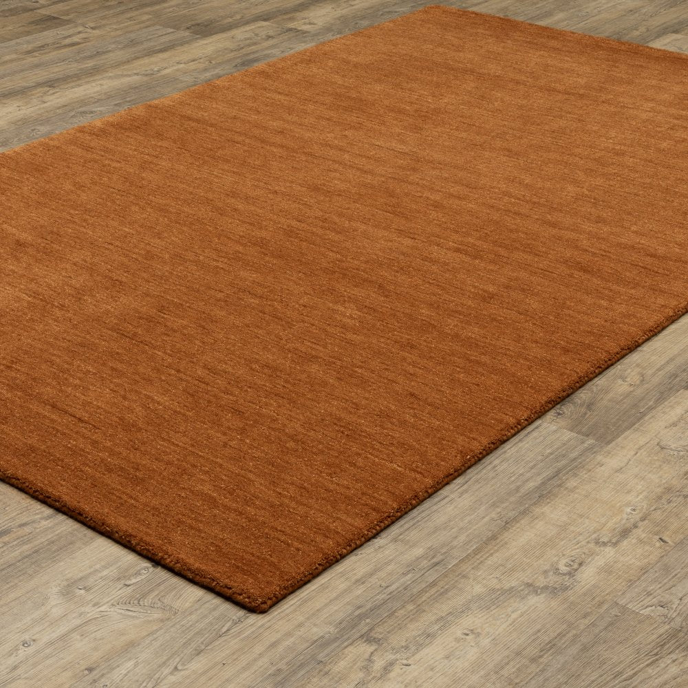 Oriental Weavers Aniston 27118 Rust Casual  Solid Wool Indoor Area Rectangle Rug (SAK62932)