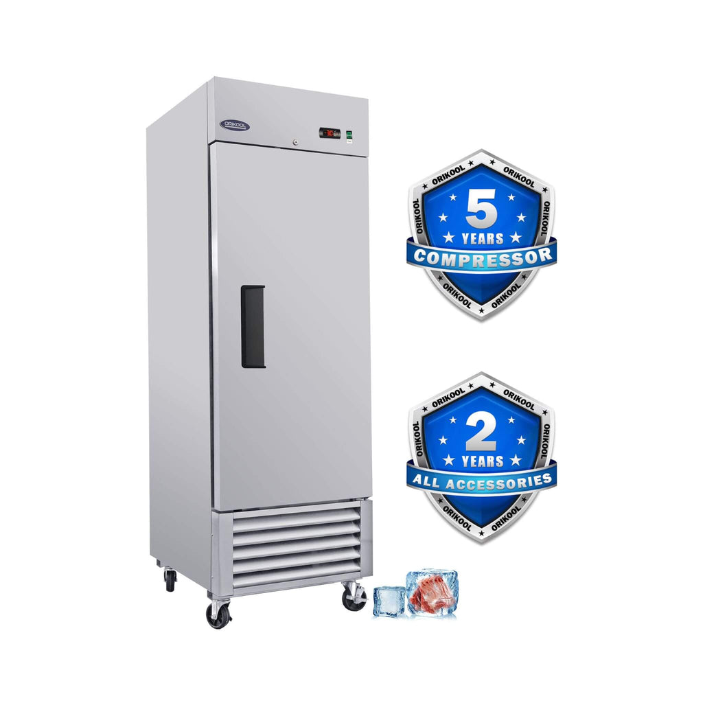 Orikool 27 Inch Commercial 23 Cu.Ft Reach-In Stainless Steel Freezer (SAK96352) - Saksby Wholesale - Warranty Details