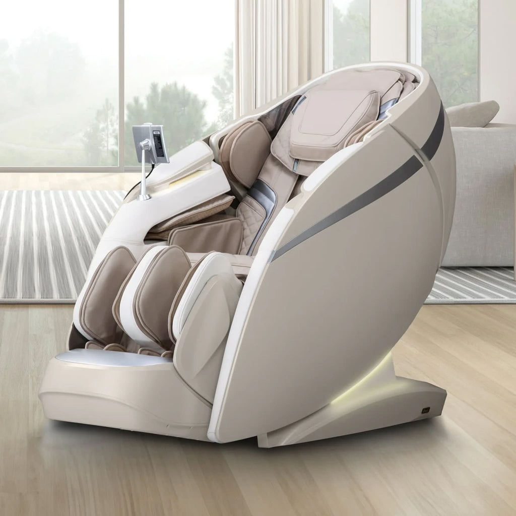 Osaki OS Pro 4D DuoMax Massage Chair With Intelligent Health Detection Taupe SAK74251 - Lifestyle Front Left View