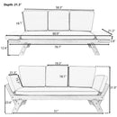 Outdoor Adjustable Wooden Patio Daybed Sofa With Cushions (SAK41345) - Saksby Wholesale - Dimensions