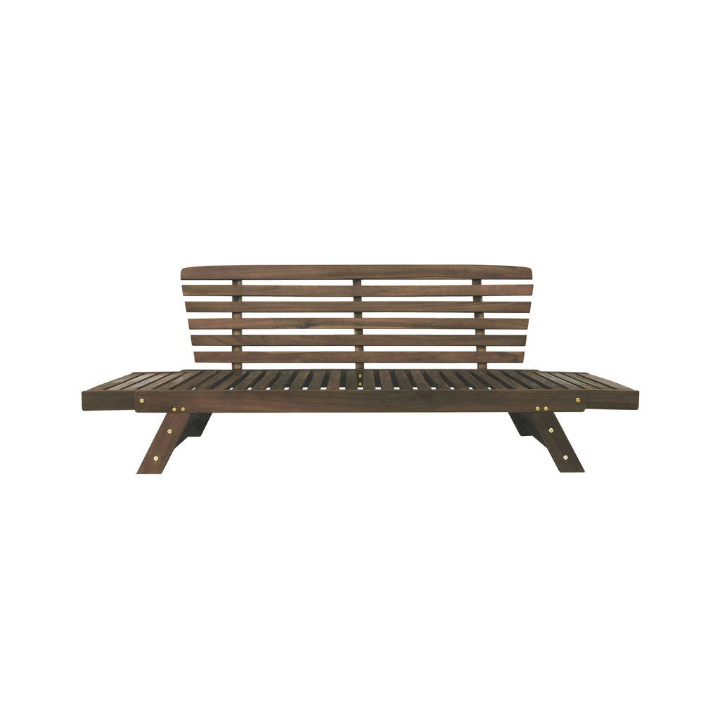 Outdoor Adjustable Wooden Patio Daybed Sofa With Cushions (SAK41345) - Saksby Wholesale - Expanded Sides Frame Details