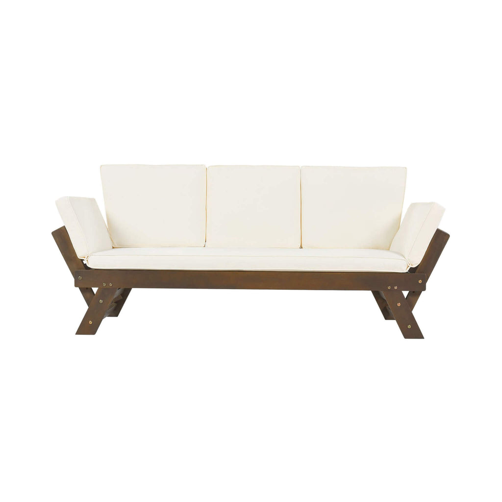 Outdoor Adjustable Wooden Patio Daybed Sofa With Cushions (SAK41345) - Saksby Wholesale - Front View