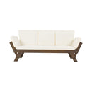 Outdoor Adjustable Wooden Patio Daybed Sofa With Cushions (SAK41345) - Saksby Wholesale - Front View