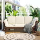 Outdoor Adjustable Wooden Patio Daybed Sofa With Cushions (SAK41345) - Saksby Wholesale - Lifestyle