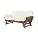 Outdoor Adjustable Wooden Patio Daybed Sofa With Cushions (SAK41345) - Saksby Wholesale - Side View Display