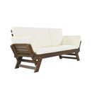 Outdoor Adjustable Wooden Patio Daybed Sofa With Cushions (SAK41345) - Saksby Wholesale - Side View