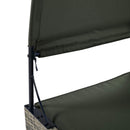 Outdoor Rattan Patio Daybed With Adjustable Backrest, Canopy Roof, Storage Box And Cup Holders (SAK54220) - Saksby Wholesale - Canopy Details