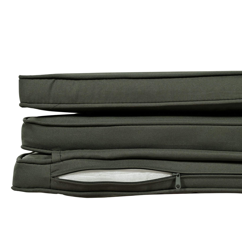 Outdoor Rattan Patio Daybed With Adjustable Backrest, Canopy Roof, Storage Box And Cup Holders (SAK54220) - Saksby Wholesale - Cover And Cushion Details