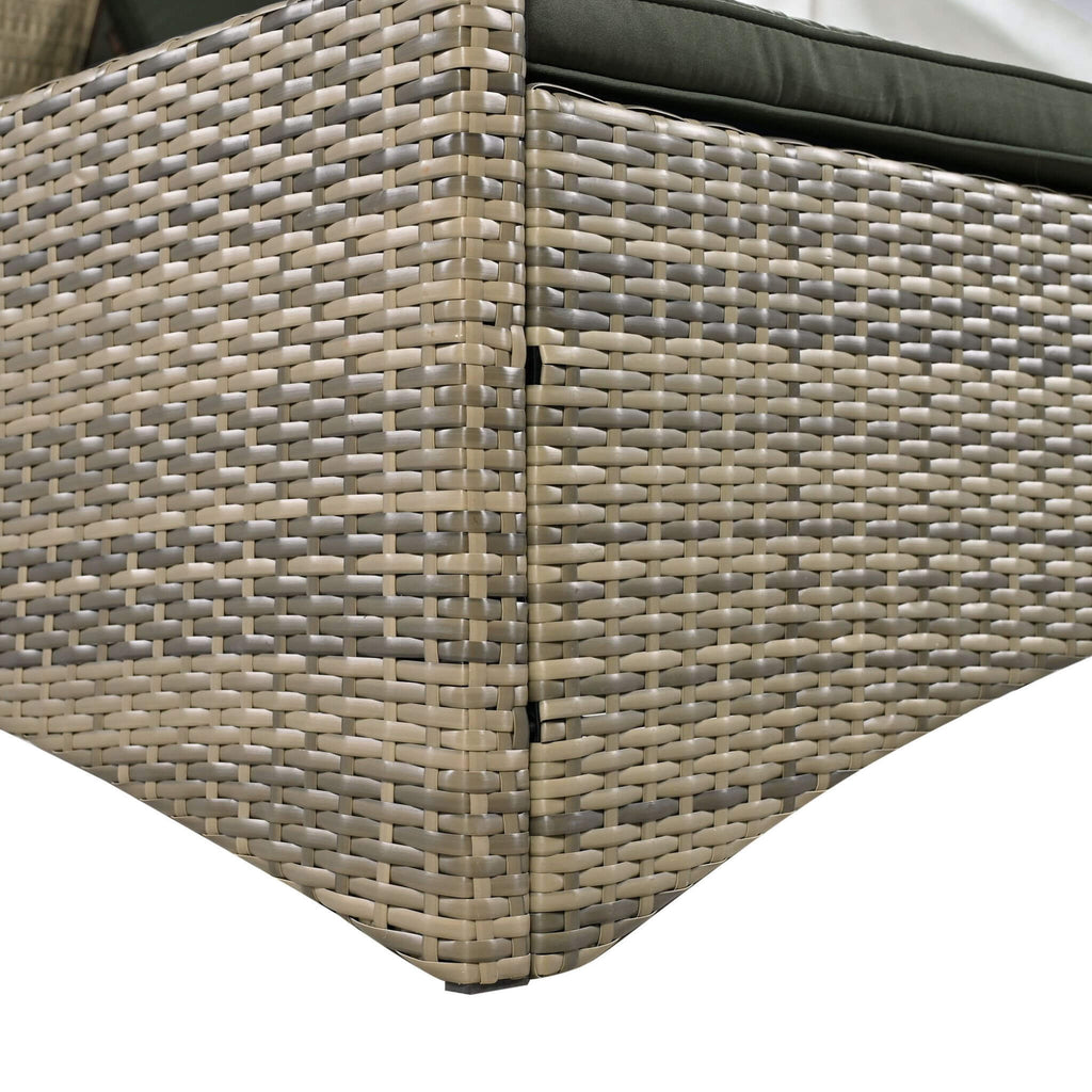 Outdoor Rattan Patio Daybed With Adjustable Backrest, Canopy Roof, Storage Box And Cup Holders (SAK54220) - Saksby Wholesale - Material Design Details