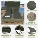 Outdoor Rattan Patio Daybed With Adjustable Backrest, Canopy Roof, Storage Box And Cup Holders (SAK54220) - Saksby Wholesale - Product Features