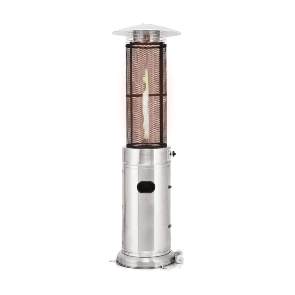 Portable Cylindrical Freestanding Outdoor Round Glass Tube Propane Patio Heater, 41K BTU (SAK93913) - Saksby Wholesale- Front View