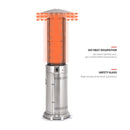 Portable Cylindrical Freestanding Outdoor Round Glass Tube Propane Patio Heater, 41K BTU (SAK93913) - Saksby Wholesale - Features View