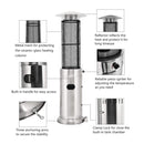Portable Cylindrical Freestanding Outdoor Round Glass Tube Propane Patio Heater, 41K BTU (SAK93913) - Saksby Wholesale - Material Features View