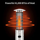 Portable Cylindrical Freestanding Outdoor Round Glass Tube Propane Patio Heater, 41K BTU (SAK93913)