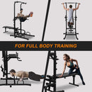 Power Tower Heavy Duty Multi-Functional Dip Station With Bench, Pull Up Bar, And Adjustable Height For Home Gyms (SAK64327) - Saksby Wholesale - Full Body Training