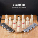 Premium 2-in-1 Shuffleboard Game Table Set With Bowling Combo (SAK81698) SAKSBY - Bowling Pins