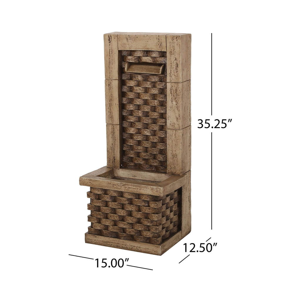 Premium 35 Inch Hand-Crafted Weather-Resistant Waterfall Fountain With LED Lights (SAK86757) - Saksby Wholesale - Dimensions