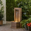 Premium 35 Inch Hand-Crafted Weather-Resistant Waterfall Fountain With LED Lights (SAK86757) - Saksby Wholesale - Outdoor Lifestyle