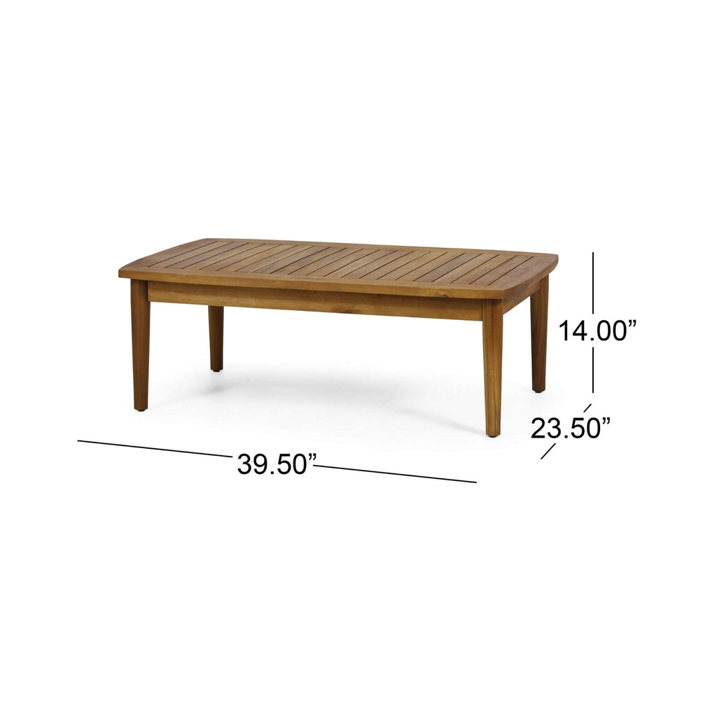 Premium 4-Piece Wooden Outdoor Patio Conversation Seating Set With Cushions (SAK31469) - Saksby Wholesale - Center Table Dimensions