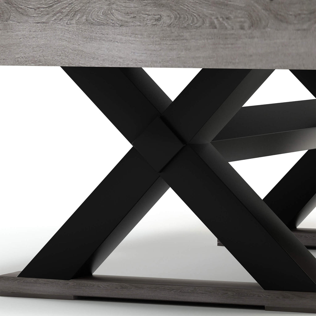 Premium 7ft Wood Billiards Pool Snooker Table Game Set With X-Shaped Legs SAK32091 Saksby - Legs Close-Up