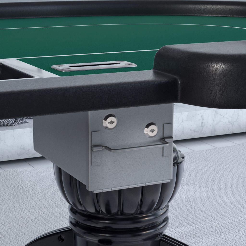 Premium 96 Inch Aura Oval Poker Table With Cup Holders, Chips Tray And Drop Box (SAK31045) - Saksby Wholesale - Drop Box Container Details