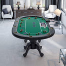 Premium 96 Inch Aura Oval Poker Table With Cup Holders, Chips Tray And Drop Box (SAK31045) - Saksby Wholesale - Lifestyle