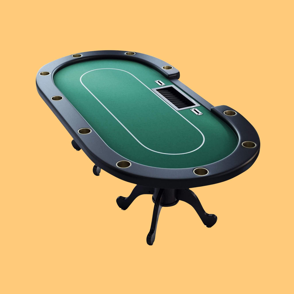 Premium 96" Aura Oval Poker Table With Cup Holders, Chips Tray And Drop Box (SAK31045)
