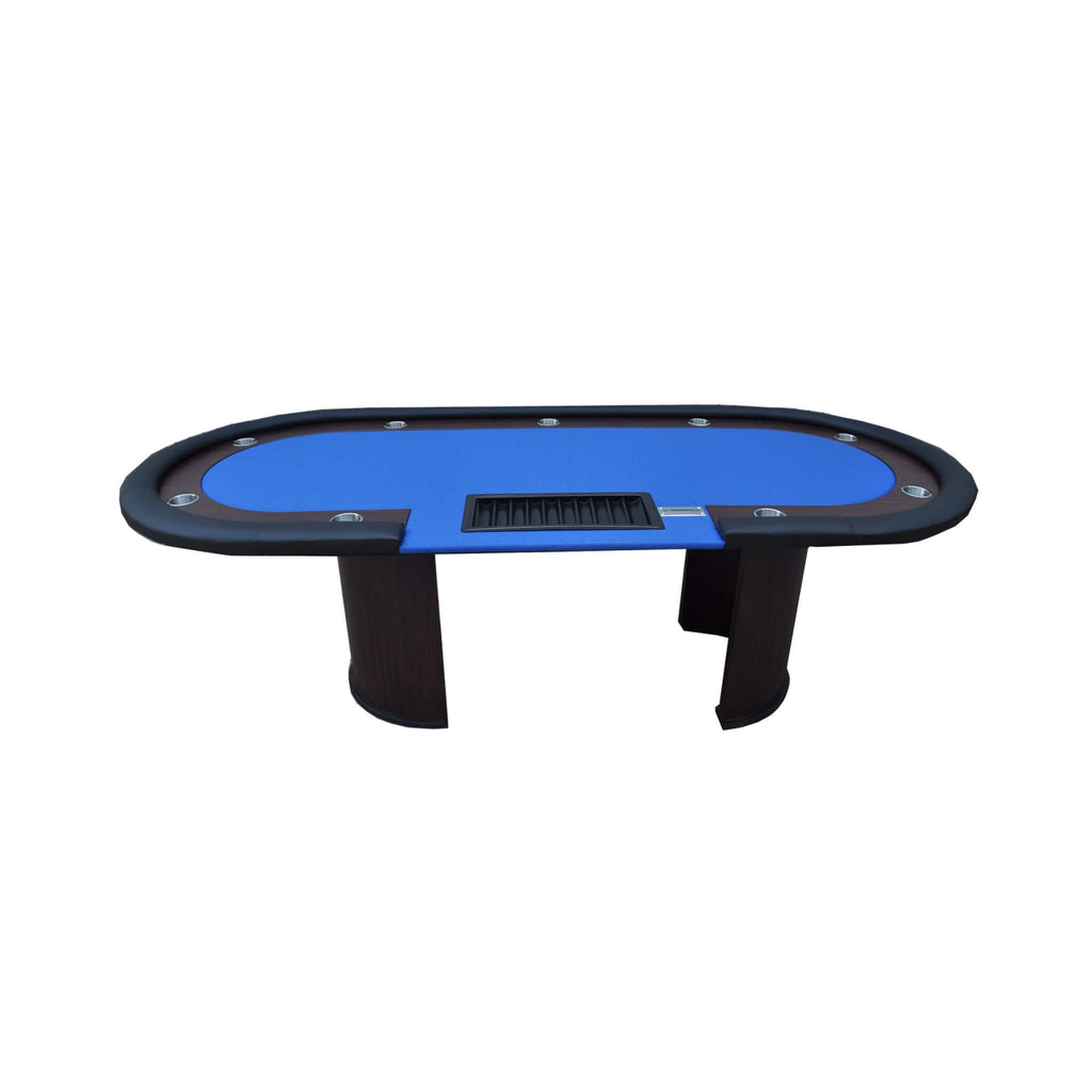 Premium 96 Inch Poker Table With U Shape Legs, Drox Box, Chips Tray (SAK40152) - Saksby Wholesale - Front View