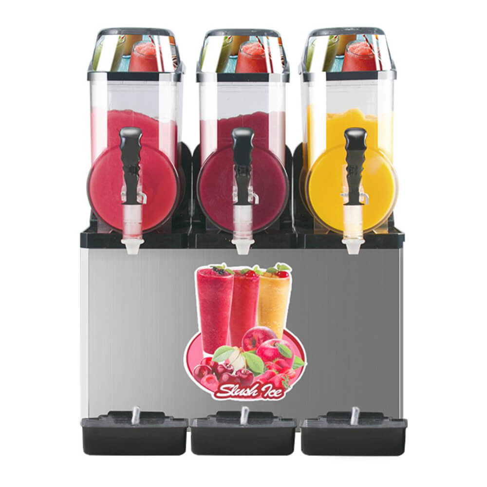 Premium Commercial 110V Premium Steel Slushy Machine With Triple Tank Advance Cooling, 45L (SAK52258)-SAKSBY