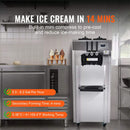 Premium Commercial 3-flavor Freestanding Soft Serve Ice Cream Machine Maker, 21-31 L/H (SAK21874) SAKSBY - Efficiency View