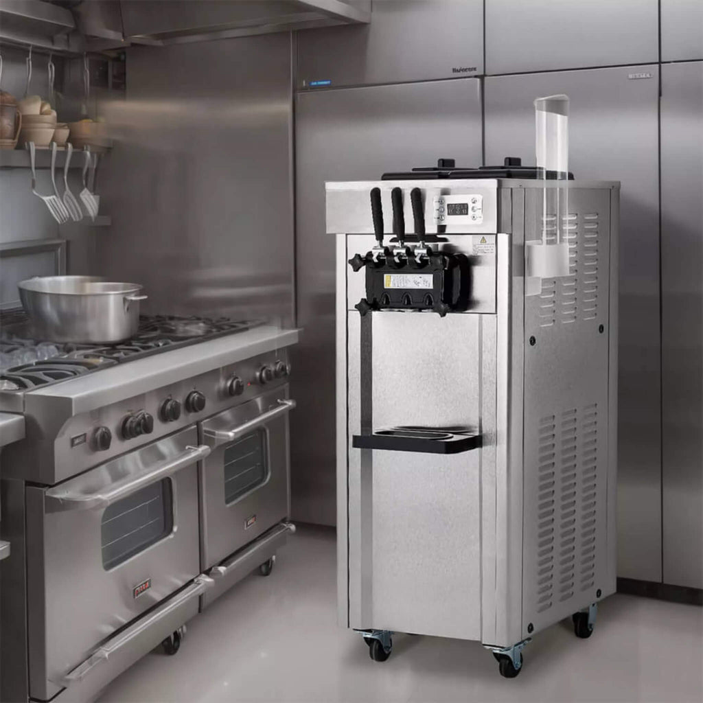 Premium Commercial 3-flavor Freestanding Soft Serve Ice Cream Machine Maker, 21-31 L/H (SAK21874) SAKSBY - Lifestyle In Kitchen View
