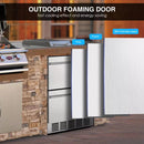 Premium Double Drawer Stainless Steel Built-In Wine Beverage Undercounter Refrigerator, 5.3 Cu.Ft. (SAK92576) SAKSBY - Outdoor Foaming Door View