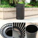 Premium Heavy-Duty Extra Large Outdoor Commercial Metal Slat Garbage Trash Can (SAK48591) - Saksby Wholelsale - Parts View