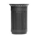 Premium Heavy-Duty Extra Large Outdoor Commercial Metal Slat Garbage Trash Can (SAK48591) - Saksby Wholelsale - Front View