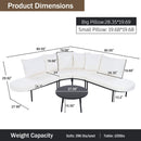 Premium Half- Moon 6-Person Curved All-Weather Outdoor Furniture Sofa Patio Set With Coffee Table And Cushions (SAK76332) - Saksby Wholesale - Dimensions