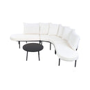 Premium Half- Moon 6-Person Curved All-Weather Outdoor Furniture Sofa Patio Set With Coffee Table And Cushions (SAK76332) - Saksby Wholesale - Side View White Background