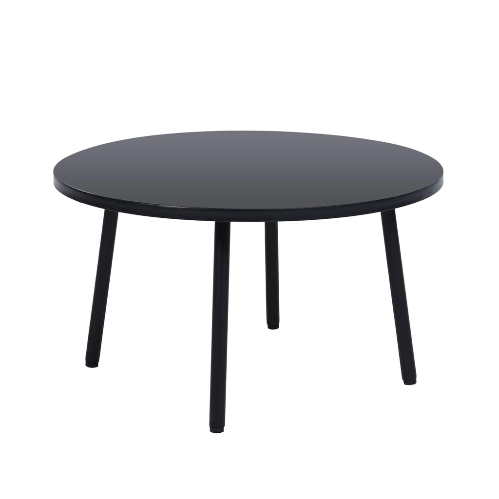 Premium Half- Moon 6-Person Curved All-Weather Outdoor Furniture Sofa Patio Set With Coffee Table And Cushions (SAK76332) - Saksby Wholesale - Table White Background