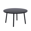 Premium Half- Moon 6-Person Curved All-Weather Outdoor Furniture Sofa Patio Set With Coffee Table And Cushions (SAK76332) - Saksby Wholesale - Table White Background