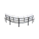 Premium Half- Moon 6-Person Curved All-Weather Outdoor Furniture Sofa Patio Set With Coffee Table And Cushions (SAK76332) - Saksby Wholesale - Back View White Background