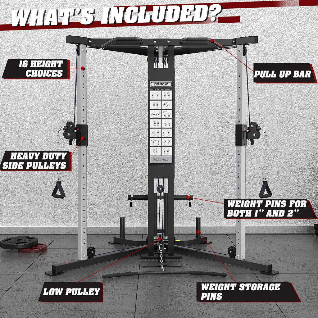 Premium Home Cable Crossover Full Body Workout Fly Machine, 350LBS (SAK06341) - Saksby Wholesale - Inclusions